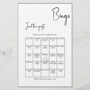 Prospectus 14 Cm X 21,6 Cm Trouver le Bingo Invité Minimaliste - Édition Noir