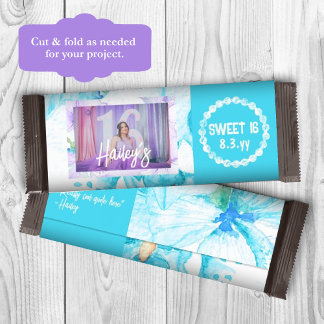 Prospectus 14 Cm X 21,6 Cm Turquoise Sweet 16 Candy Bar personnalisé Wrapper