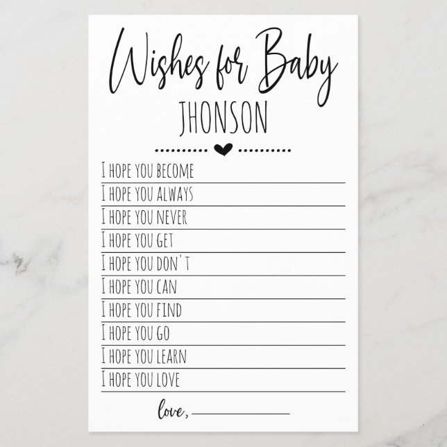 Prospectus 14 Cm X 21,6 Cm Voeux pour la carte bébé (Devant)