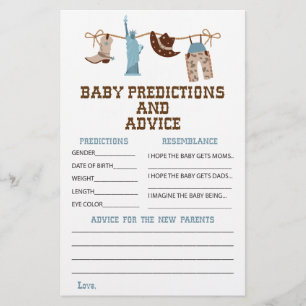Prospectus 14 Cm X 21,6 Cm Western Cowboy Baby shower Conseils et prédictions