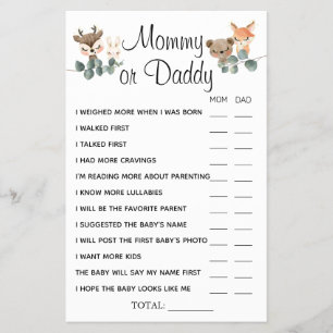 Prospectus 14 Cm X 21,6 Cm Woodland maman ou papa Il a dit qu'elle dit carte 