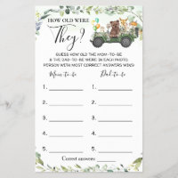 Woodland Quel Âge Ont-Ils Été Baby shower Carte De