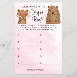 Prospectus 14 Cm X 21,6 Cm Woodland Whats in the diaper bag douche jeu carte
