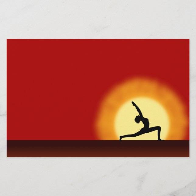 Prospectus 14 Cm X 21,6 Cm Yoga Studio Sunrise Guerrier Pose Silhouette Flyer (Devant)
