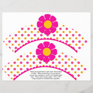 Prospectus 21,6 Cm X 24,94 Cm 2 emballages pour cupcakes personnalisés Fleur Rét