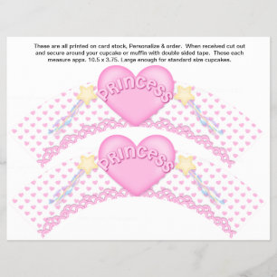 Prospectus 21,6 Cm X 24,94 Cm 2 Pink Princess Embrasseurs de Cupcake personnalis