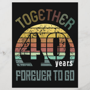 Prospectus 21,6 Cm X 24,94 Cm 40e Anniversaire Mariage Cadeaux Pour Couples