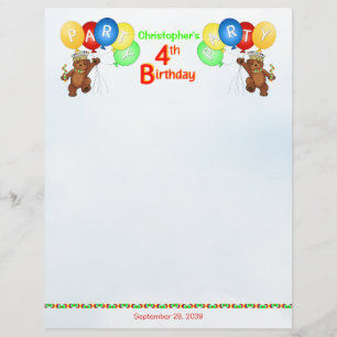 Prospectus 21,6 Cm X 24,94 Cm 4e anniversaire Fête de l'Ours Royal Scrapbook  Pa