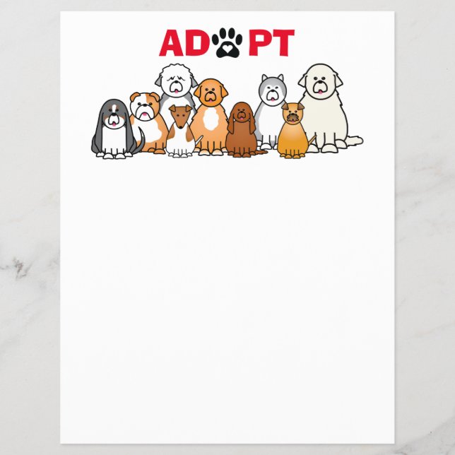 Prospectus 21,6 Cm X 24,94 Cm Adopter un texte animal avec animaux illustrés (Devant)