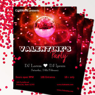 Prospectus 21,6 Cm X 24,94 Cm Affiche de fête de la Saint-Valentin Disco Ball Re