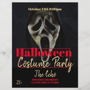 Prospectus 21,6 Cm X 24,94 Cm Affiche de l'événement de fête costumée d'Hallowee