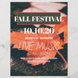 Prospectus 21,6 Cm X 24,94 Cm Affiche de prospectus du festival d'automne