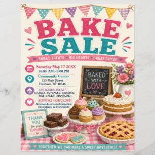 Prospectus 21,6 Cm X 24,94 Cm Affiche de vente de pâtisseries
