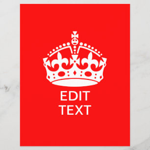 Prospectus 21,6 Cm X 24,94 Cm Ajoutez votre texte GARDEZ CALME CROWN sur Red Per