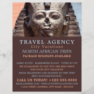 Prospectus 21,6 Cm X 24,94 Cm Ancien Sphinx égyptien, Le Caire, Agence de Voyage