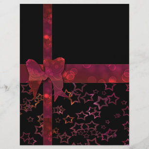 Prospectus 21,6 Cm X 24,94 Cm Arc rouge parties scintillant et étoiles sur noir