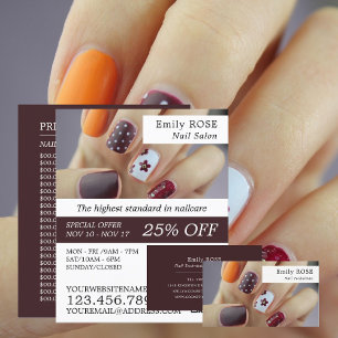Prospectus 21,6 Cm X 24,94 Cm Art Nail, Technicien Nail, Salon Nail Publicité
