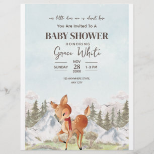 Prospectus 21,6 Cm X 24,94 Cm  Baby Shower Hiver Oh Cerf Shower Bébé Bois 