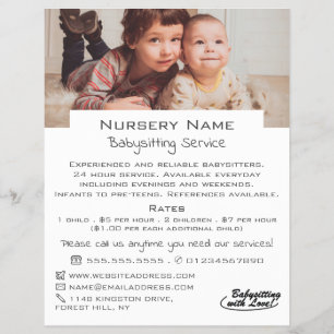 Prospectus 21,6 Cm X 24,94 Cm Babysitter, garderie, nourrice