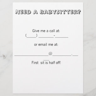 Prospectus 21,6 Cm X 24,94 Cm Besoin d'un BabySitter ?