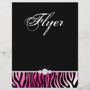 Prospectus 21,6 Cm X 24,94 Cm Bijoux Circulaire Salon de cheveux Zebra Hot Pink