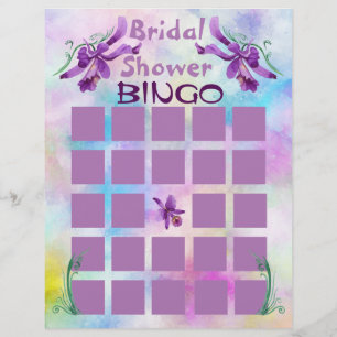 Prospectus 21,6 Cm X 24,94 Cm Bingo Fête des mariées Orchidées couleur pourpre