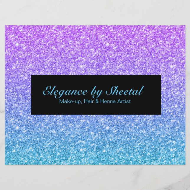 Prospectus 21,6 Cm X 24,94 Cm Bleu et rose ombre fausse parties scintillant text (Devant)