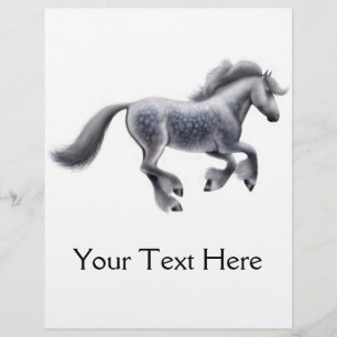 Prospectus 21,6 Cm X 24,94 Cm Broche à cheval gris tacheté