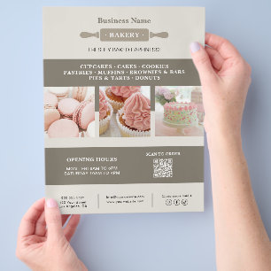 Prospectus 21,6 Cm X 24,94 Cm Brochure à rouleaux pour boulangerie Marketing d'e
