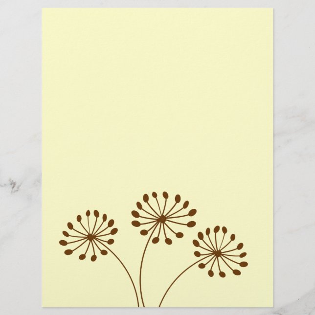 Prospectus 21,6 Cm X 24,94 Cm Brown Abstrait Dandelion Floral (Devant)