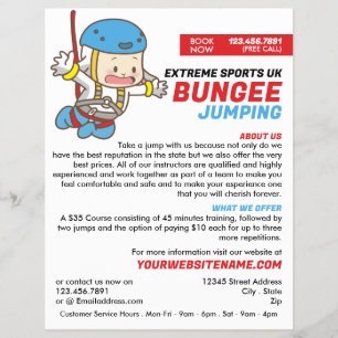 Prospectus 21,6 Cm X 24,94 Cm Bunjee Cartoon - Bungee Jumping Course Publicité
