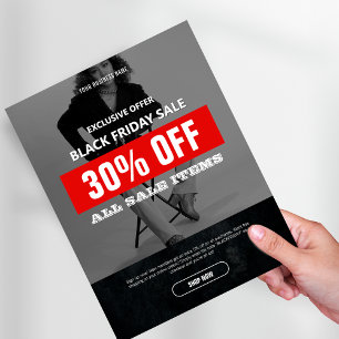 Prospectus 21,6 Cm X 24,94 Cm BW Photo Black Vendredi Promo produit de vente