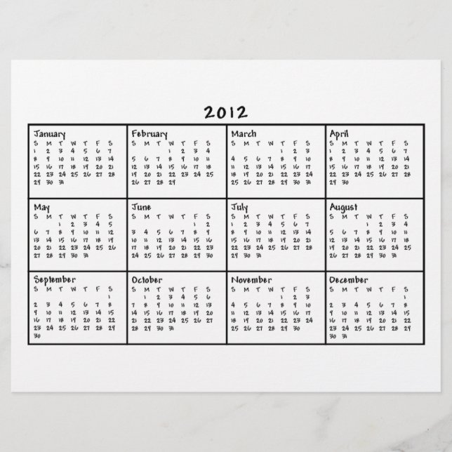 Prospectus 21,6 Cm X 24,94 Cm Calendrier 2012 (Devant)