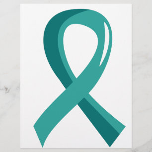 Prospectus 21,6 Cm X 24,94 Cm Cancer de l'ovaire Turquoise Ribbon 3