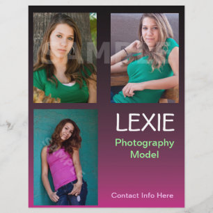 Prospectus 21,6 Cm X 24,94 Cm Cartes composites pour mannequins et acteurs