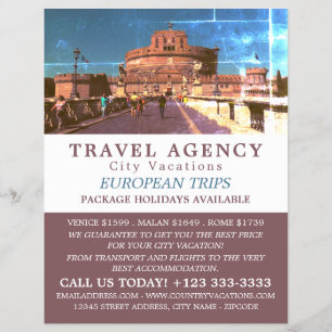 Prospectus 21,6 Cm X 24,94 Cm Castel Sant'Angelo, Rome, Italie, Agence de voyage