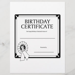 Prospectus 21,6 Cm X 24,94 Cm Certificat d'anniversaire