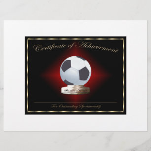 Prospectus 21,6 Cm X 24,94 Cm Certificat de réussite au football