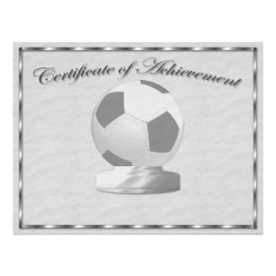 Prospectus 21,6 Cm X 24,94 Cm Certificat de réussite en soccer argent