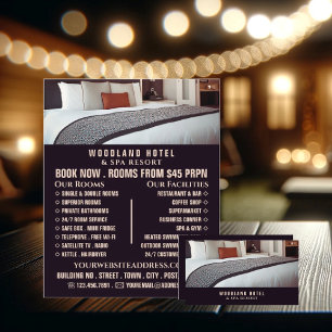 Prospectus 21,6 Cm X 24,94 Cm Chambre d'hôtel, Hébergement d'hôtel Publicité