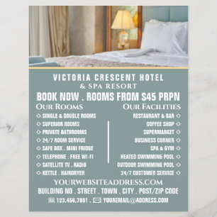 Prospectus 21,6 Cm X 24,94 Cm Chambre D'Hôtel, Hébergement D'Hôtel Publicité Cir