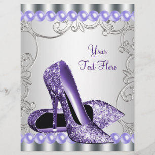 Prospectus 21,6 Cm X 24,94 Cm Chaussures à talon élevé violet perle