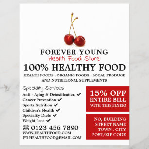 Prospectus 21,6 Cm X 24,94 Cm Cherry Fruit, Health Food Store Advertising