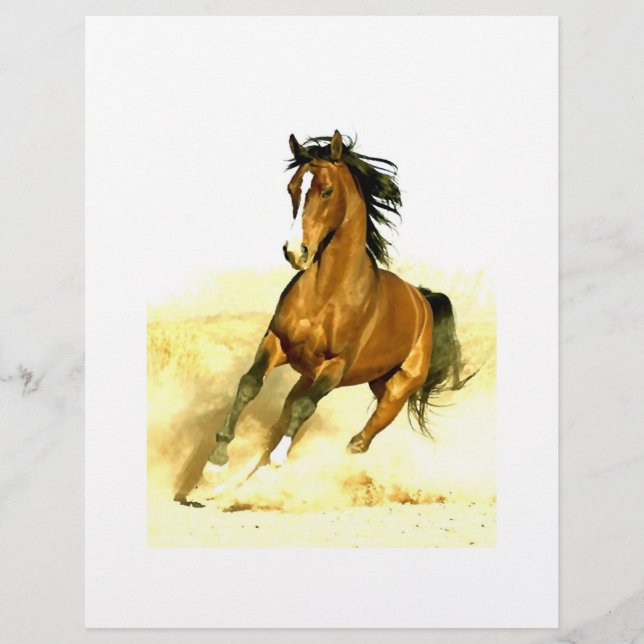 Prospectus 21,6 Cm X 24,94 Cm Cheval en course (Devant)