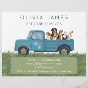 Prospectus 21,6 Cm X 24,94 Cm Chien marchant van service de soins pour animaux d