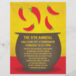 Prospectus 21,6 Cm X 24,94 Cm Chili Cook Off Flyer