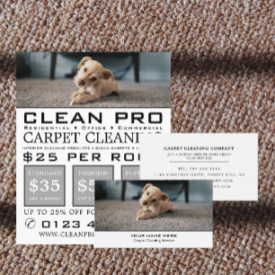 Prospectus 21,6 Cm X 24,94 Cm Chiot sur tapis, Nettoyeurs de tapis, Service de n