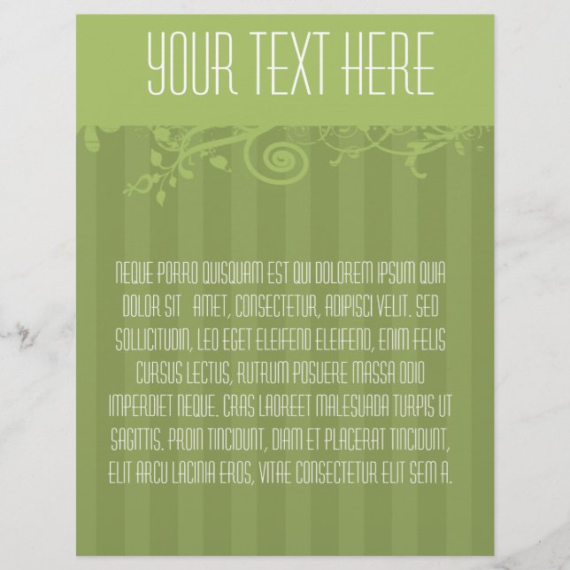 Prospectus 21,6 Cm X 24,94 Cm Circulaire à rayures vertes (Devant)