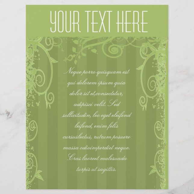 Prospectus 21,6 Cm X 24,94 Cm Circulaire à rayures vertes (Devant)