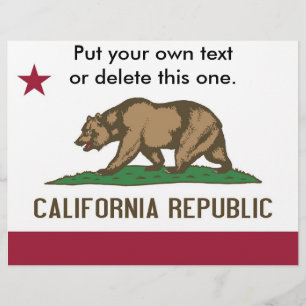 Prospectus 21,6 Cm X 24,94 Cm Circulaire avec Drapeau de Californie, États-Unis